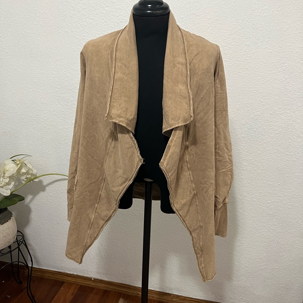 NWT Testimony of Los Angeles French Terry Jacket Tan color S.